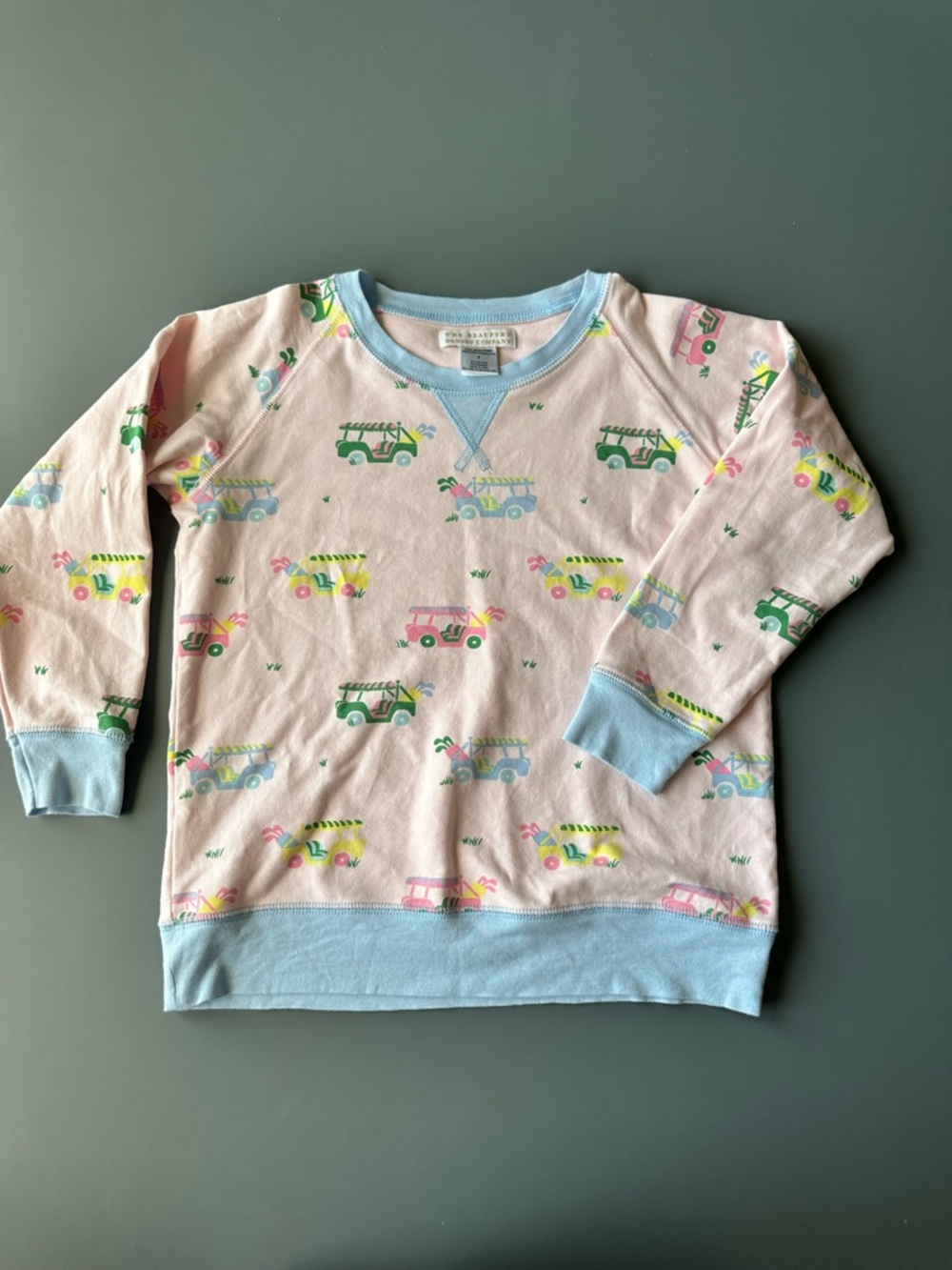 Kids Pastel Camper Van Pullover - Pink & Light Blue